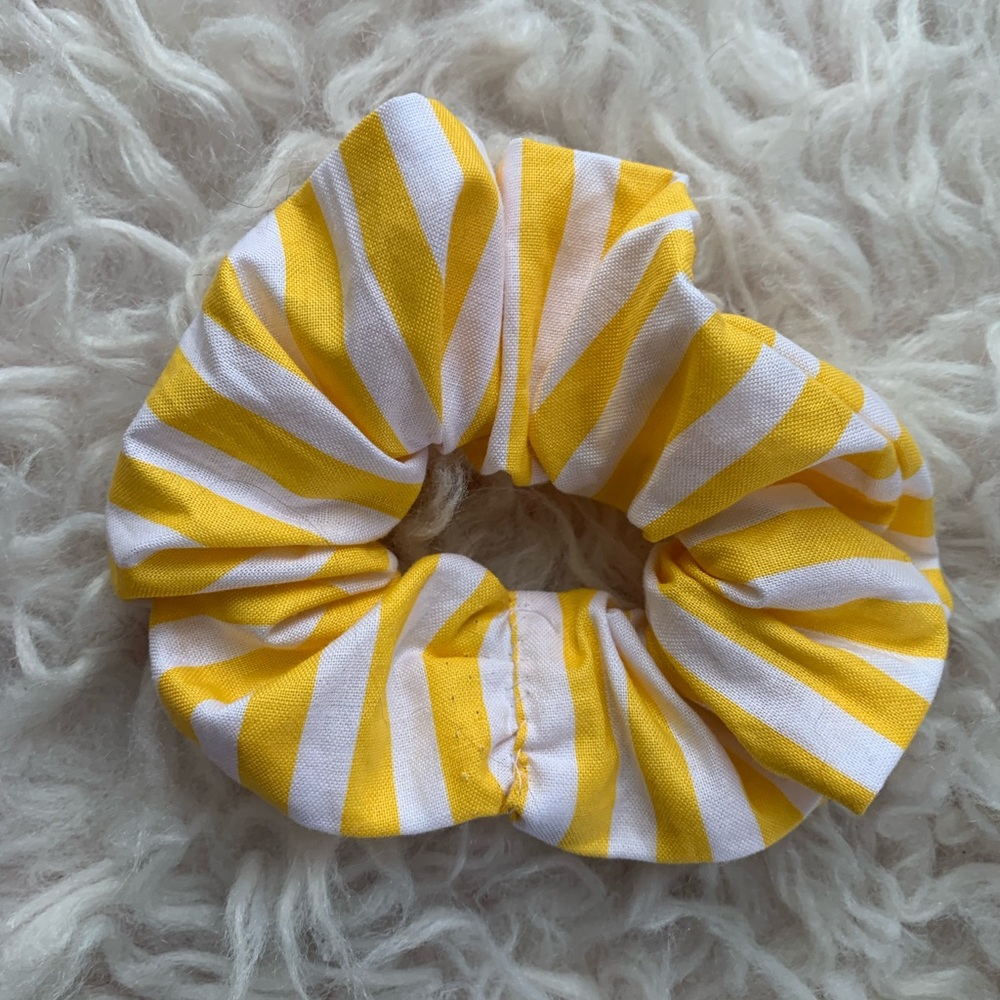 Yellow Striped Scrunchie